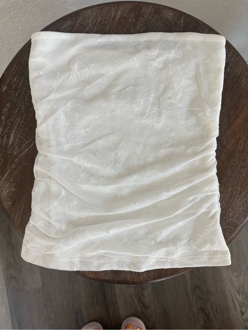 Garage White Floral Tube Top